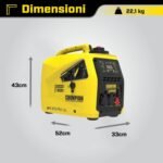 Generatore di emergenza a benzina con inverter a doppio combustibile Champion da 2000 watt, 230 V, UE - immagine 2