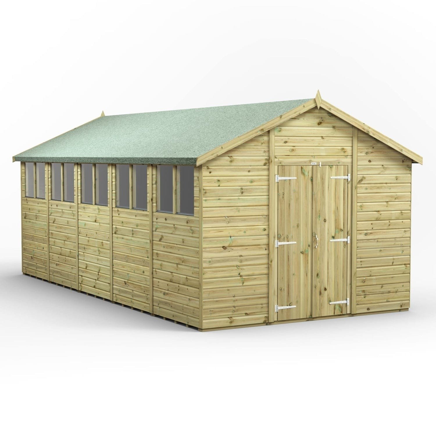 10 ft. W x 20 ft. D Power Premium Apex Pressure Treated Shed POWER