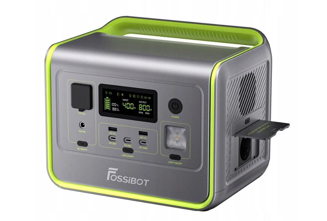 Centrale elettrica portatile FOSSiBOT F800, generatore solare da 512 Wh con LifePO4, 800 W