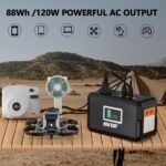 HOWEASY Power Bank portatile 120 W 88 W 24000 mAh con 2 prese CA da 110 V, 3 porte CC - immagine 2