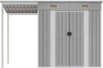 Casetta da giardino con tetto allungato grigio chiaro 277x110,5x181 cm - Image 5