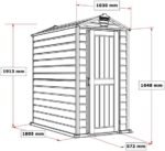 Duramax EverMore 4 x 6ft Plastic Garden Shed - Adobe & Grey - Fire Retardant & All Season Outdoor Storage Solution - Includes Plastic Floor, Dark Grey and Adobe - Image 3
