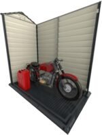Duramax EverMore 4 x 6ft Plastic Garden Shed - Adobe & Grey - Fire Retardant & All Season Outdoor Storage Solution - Includes Plastic Floor, Dark Grey and Adobe - Image 4