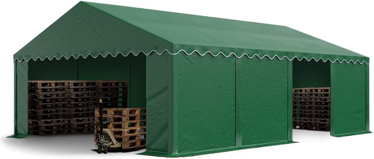 Tenda da magazzino TOOLPORT 5 x 8 m PVC 700 N verde scuro impermeabile tenda da magazzin