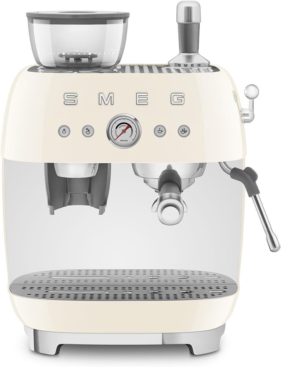Macchina per caffè espresso Smeg stile anni '50 con macinacaffè EGF03CREU