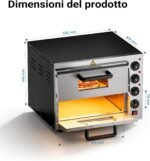 Wiltec Forno pizza elettrico con pietra refrattaria in cordierite - immagine 4