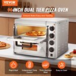 Forno per pizza commerciale VEVOR da banco da 14" a doppio piano - immagine 6