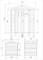 Timbela Casetta da giardino in legno CON PAVIMENTO TRATTATO Deposito esterno I236xL226xH218 cm/ 4,33 m2 Piccola rimessa attrezzi - immagine 3