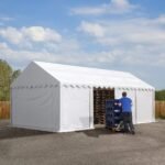 TOOLPORT Tenda capannone 3x6 m Tendostruttura Tenda garage telone PVC 700 N impermeabile in grigio - immagine 4