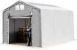 4x6m tenda capannone, altezza 3,0m porta a cerniera, PVC 850, grigio, senza statica