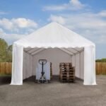 TOOLPORT Tenda capannone 3x6 m Tendostruttura Tenda garage telone PVC 700 N impermeabile in grigio - immagine 5