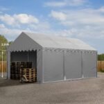 TOOLPORT Tenda capannone 3x6 m Tendostruttura Tenda garage telone PVC 700 N impermeabile in grigio - immagine 6