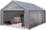 TOOLPORT Tenda capannone 3x6 m Tendostruttura Tenda garage telone PE 350 N impermeabile in grigio - Image 6