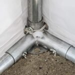 Carpasol - toolport Tendone deposito 4x8 m pvc 750 n bianco tenda capannone telaio perimetrale e rinforzo del tetto - immagine 3