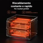 Wiltec Forno pizza elettrico a 2 livelli con pietra refrattaria in cordierite - immagine 4