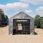 TOOLPORT Tenda capannone 3x4 m Tendostruttura Tenda garage telone PE 350 N impermeabile in grigio - Image 3