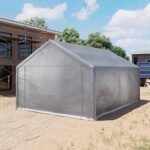 TOOLPORT Tenda capannone 3x6 m Tendostruttura Tenda garage telone PE 350 N impermeabile in grigio - Image 5