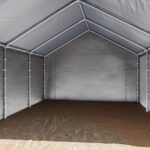 TOOLPORT Tenda capannone 3x6 m Tendostruttura Tenda garage telone PE 350 N impermeabile in grigio - Image 3