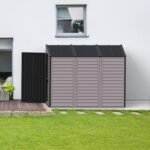 Duramax SideMate 4 x 8 PLUS, Capannone da giardino in plastica con kit di fondazione in metallo, Grigio scuro - Image 3