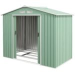 Outsunny 7ft x 4ft Lockable Garden Metal Storage Shed Large Patio Roofed Tool Storage Building Foundation Sheds Box - immagine 2