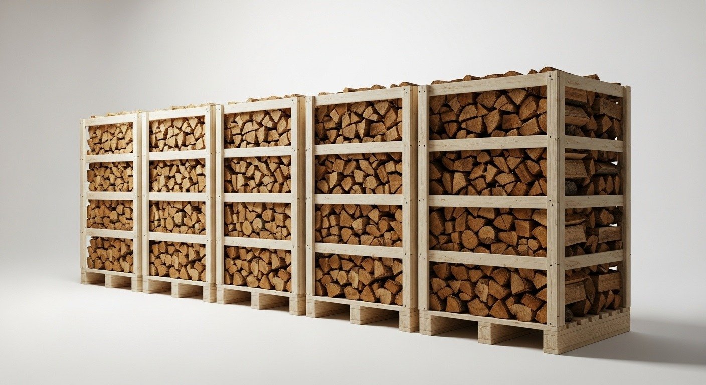 Hardwood Hero Firewood 4.8m³ - 1,840kg Kiln Dried Pallet Bundle of Four