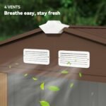 Outsunny 2 x 1 m Steel Shed Outdoor Garden Shed Large Patio Roofed Tool Metal Storage Building Foundation Sheds - immagine 6