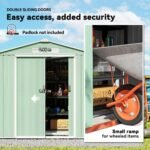 Outsunny 7ft x 4ft Lockable Garden Metal Storage Shed Large Patio Roofed Tool Storage Building Foundation Sheds Box - immagine 10