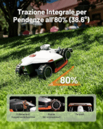 MAMMOTION LUBA 2 AWD 3000X Robot rasaerba perimetrale wireless, consigliato 3000 m², max. 3600 m², mappatura automatica UltraSense AI Vision, pendenza 80%, altezza di taglio 25-70 mm - immagine 4