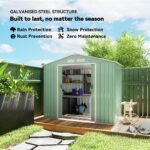 Outsunny 7ft x 4ft Lockable Garden Metal Storage Shed Large Patio Roofed Tool Storage Building Foundation Sheds Box - immagine 11
