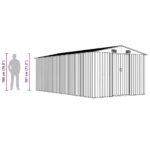vidaxl Garden Shed 257x489x181 cm Metal - Image 2