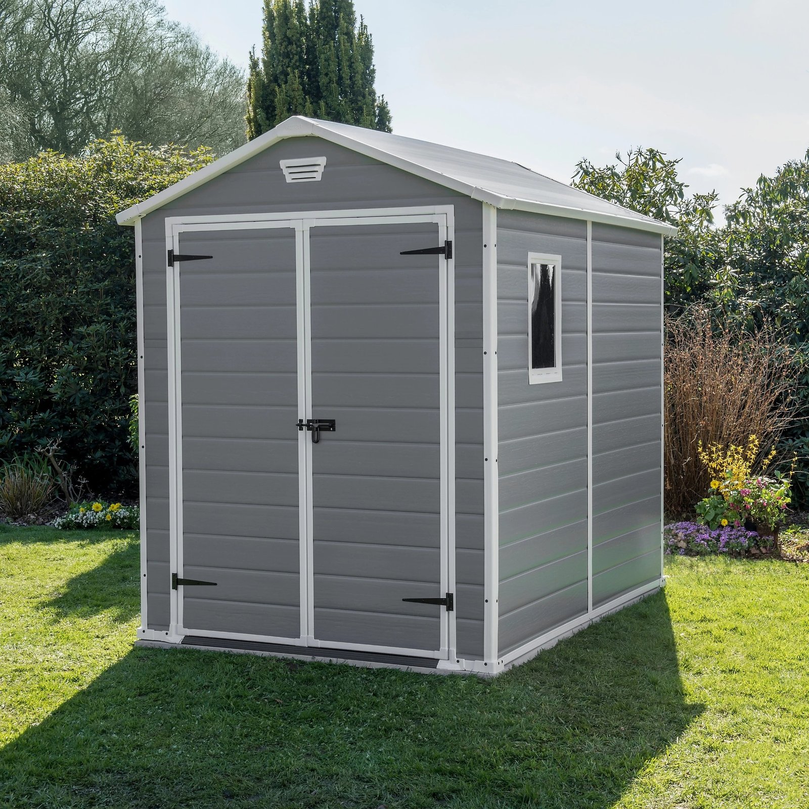 Keter 6X8 ft Apex Manor Resin Garden Shed