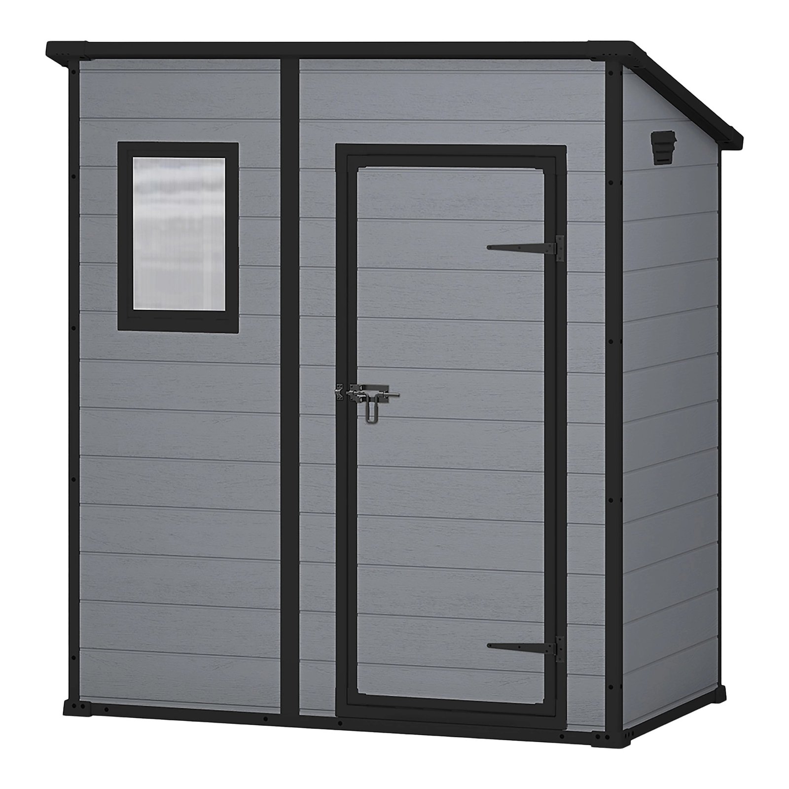Klikstrom Senner 6X4 Ft Pent Grey Metal Shed With Floor & 1 Window