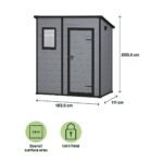 Klikstrom Senner 6X4 Ft Pent Grey Metal Shed With Floor & 1 Window - Image 4