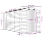 vidaXL Capanno da Giardino Grigio Chiaro 191x385x198 cm Acciaio Zincato - Image 5