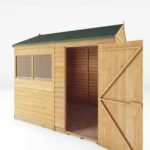 Mercia 8X6 Value Overlap Dip Treated Reverse Apex Shed With Installation in One Colour - immagine 9