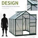 OutSunny Outdoor Greenhouse Waterproof Dark Green 2520 mm x 1900 mm x 2010 mm - immagine 7